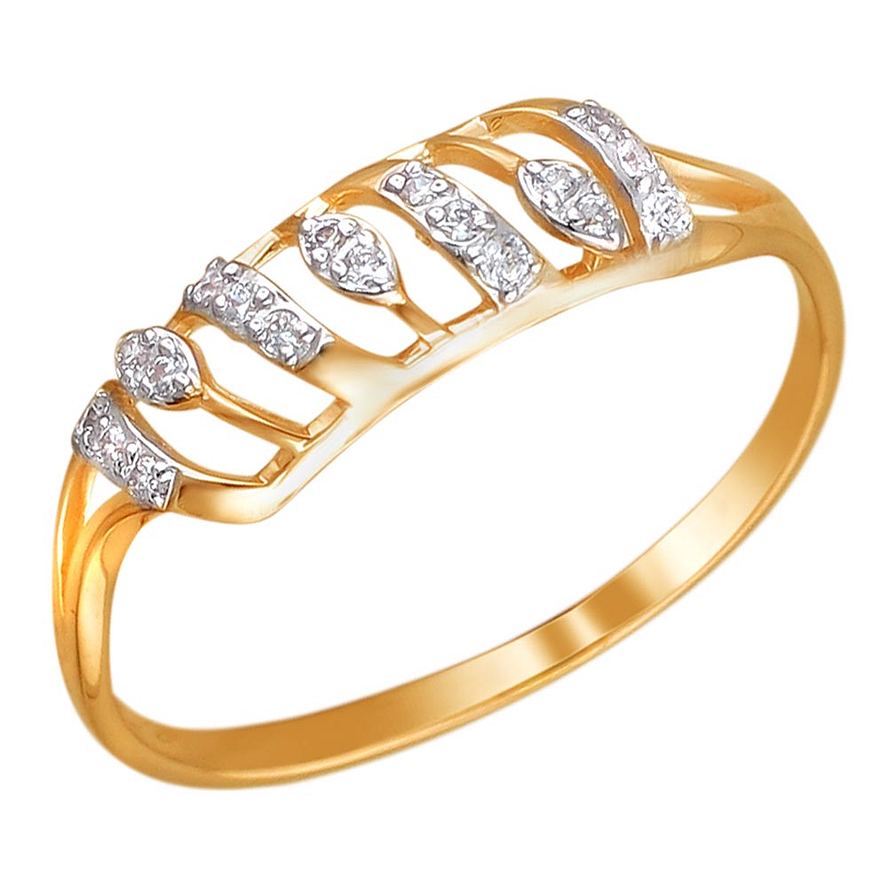 кольцо из золота 585 пробы с фианитами 01К1111307