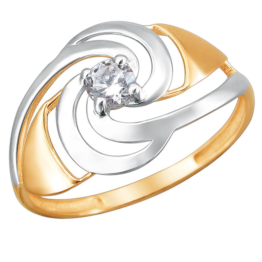 кольцо золотое с фианитом 01К1111412Р