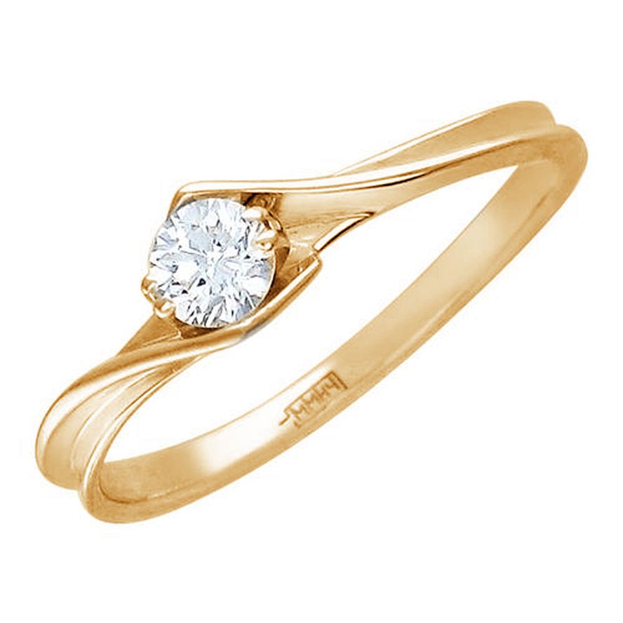кольцо золотое с фианитом 01К115757