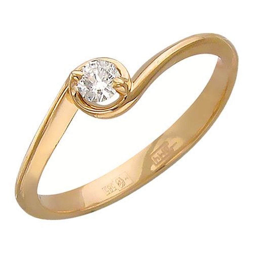 кольцо золотое с фианитом 01К116812