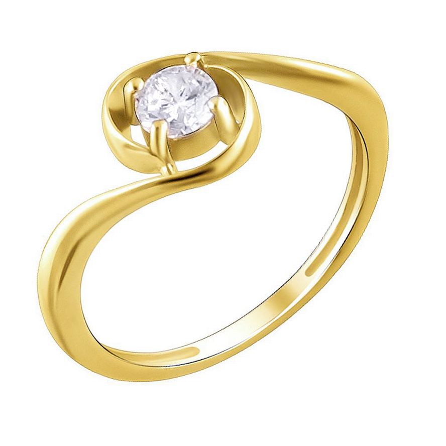 кольцо золотое с фианитом 01К1311401