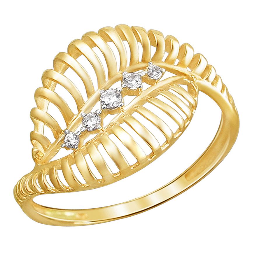 кольцо золотое с фианитами 01К1311564Р
