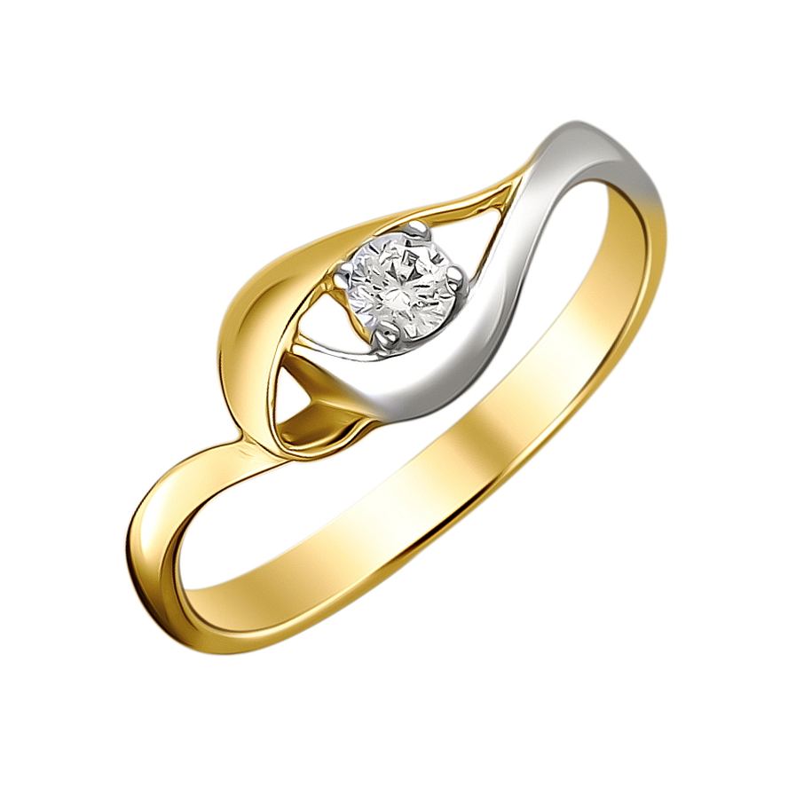 кольцо золотое с фианитом 01К1312311Р