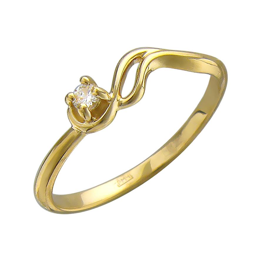 кольцо золотое с фианитом 01К133662