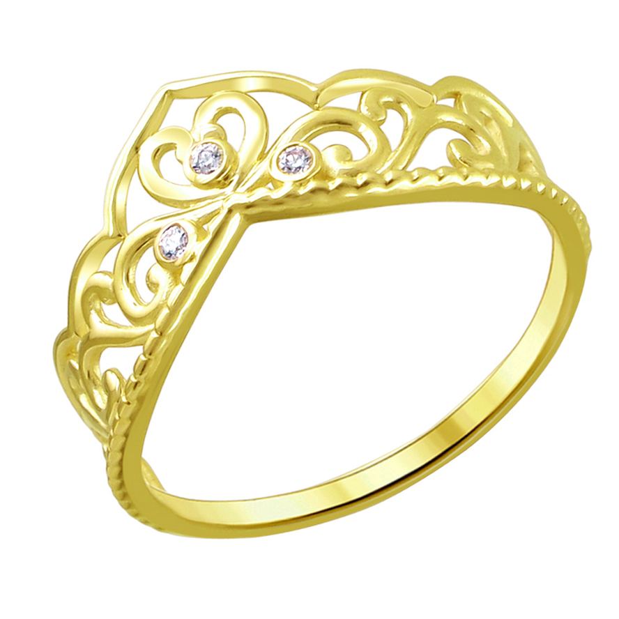 кольцо золотое с фианитами 01К139712