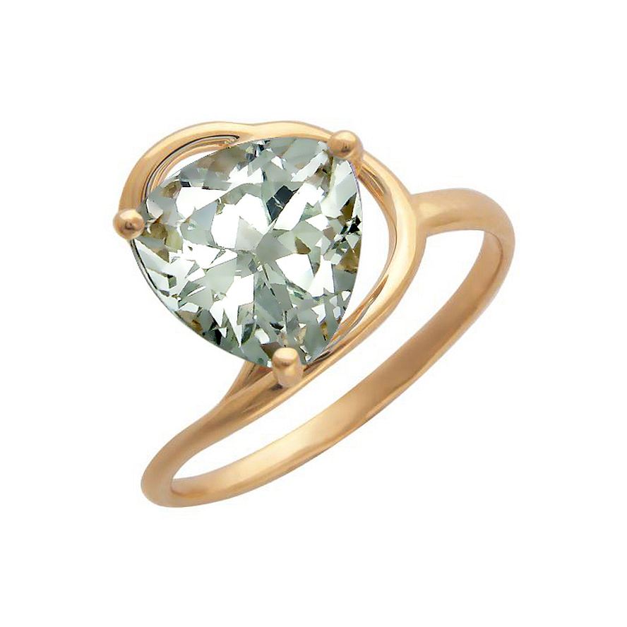 кольцо золотое с празиолитом 01К314933-5