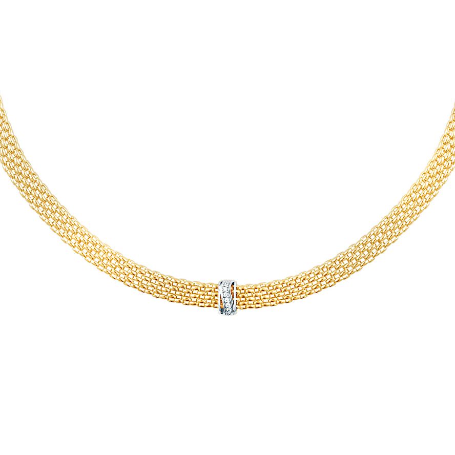 ожерелье золотое с фианитами 01Л161615Ж