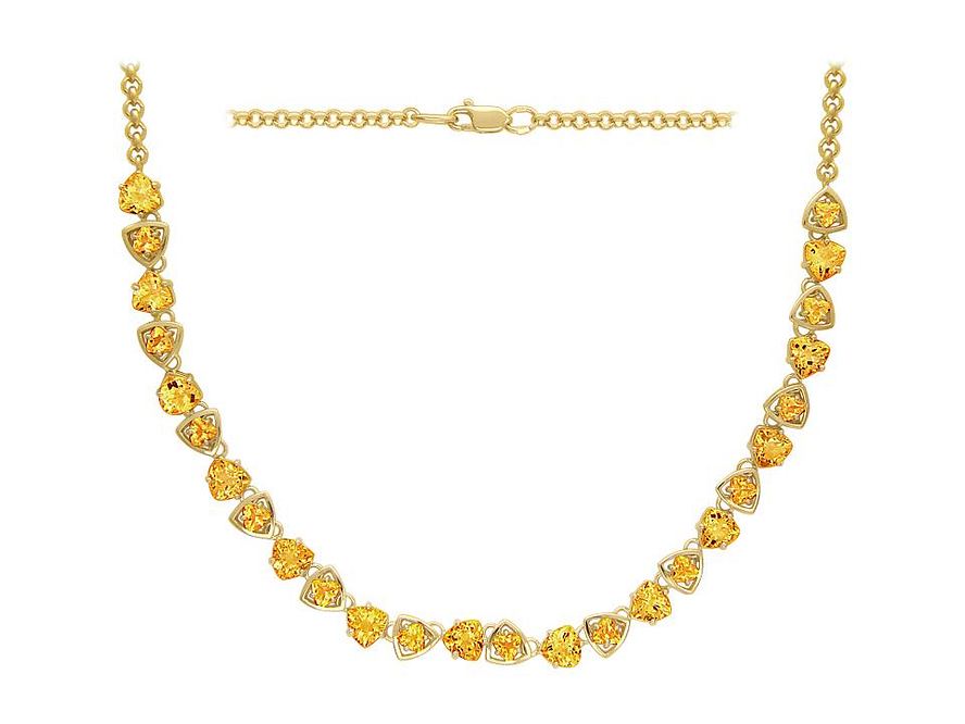 ожерелье золотое с цитринами 01Л331349-6