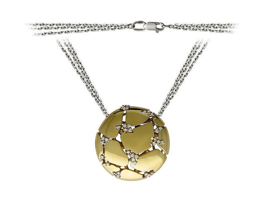 ожерелье из золота 750 пробы с бриллиантами 01Л680918