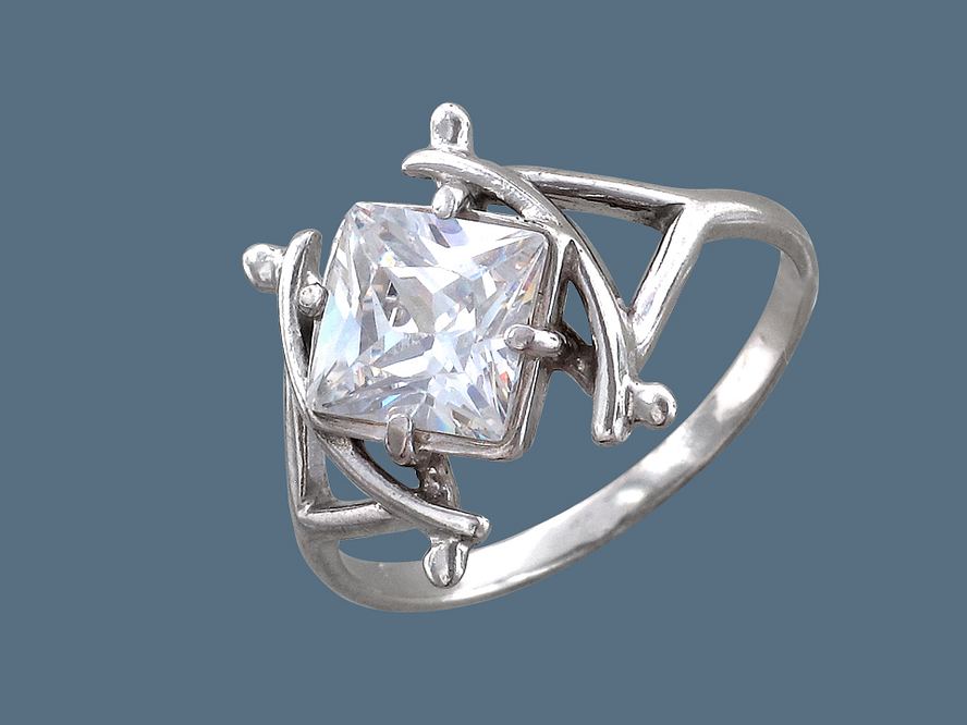 кольцо из серебра 925 пробы с фианитом 51К151728Р