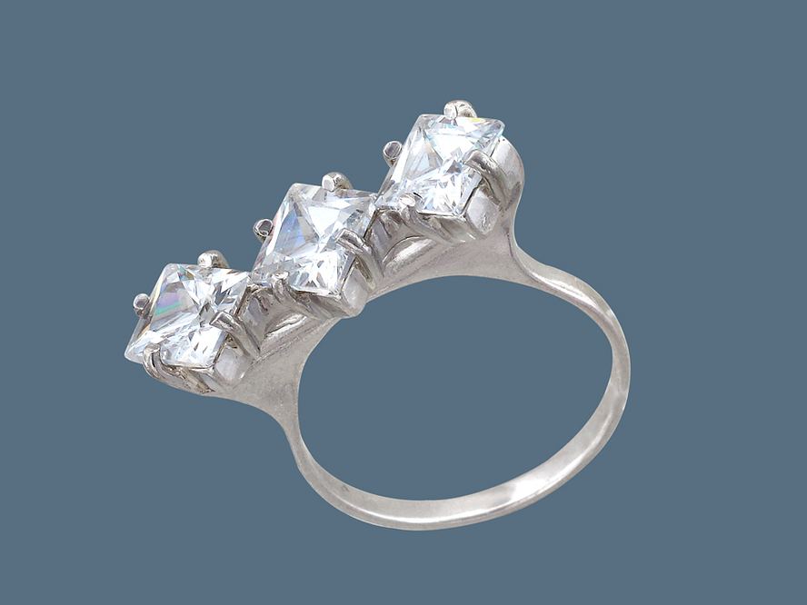 кольцо серебряное с фианитом 51К151743Р
